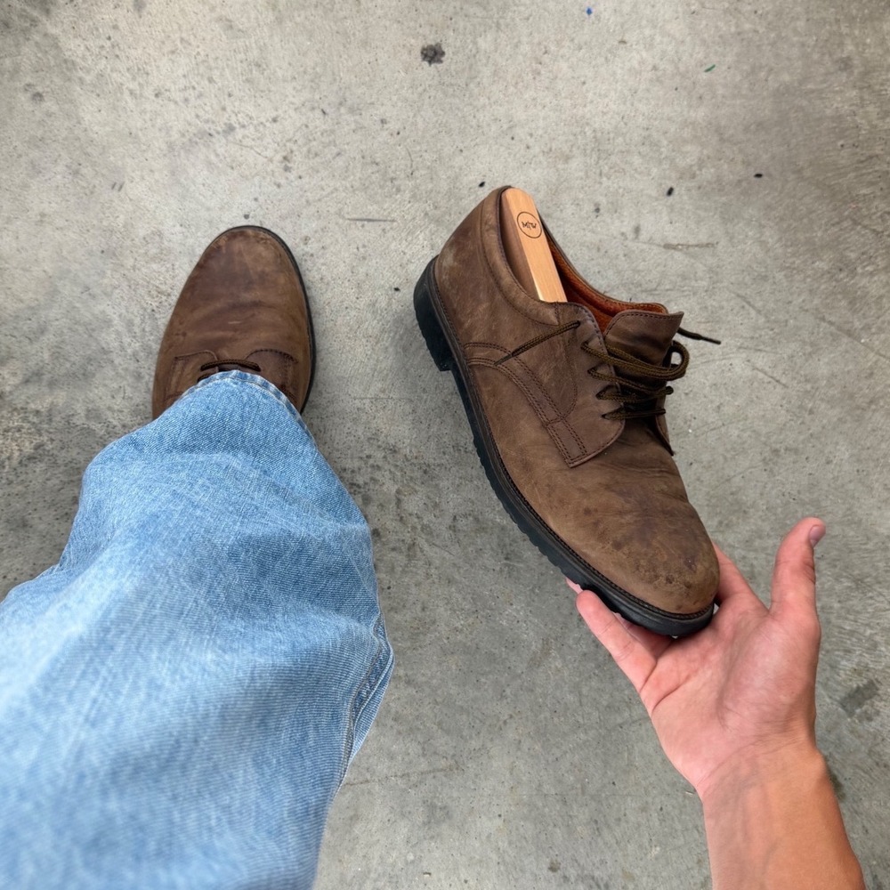 Vintage Nunn Bush Mens Brown Leather Oxford Low Boot Shoes 83884-02 Size 10M